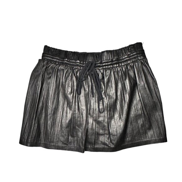 NWT Black Lambskin Leather Mini Skirt Sz.6 Side Zip Robert Rodriguez 90s Y2K - Picture 2 of 13